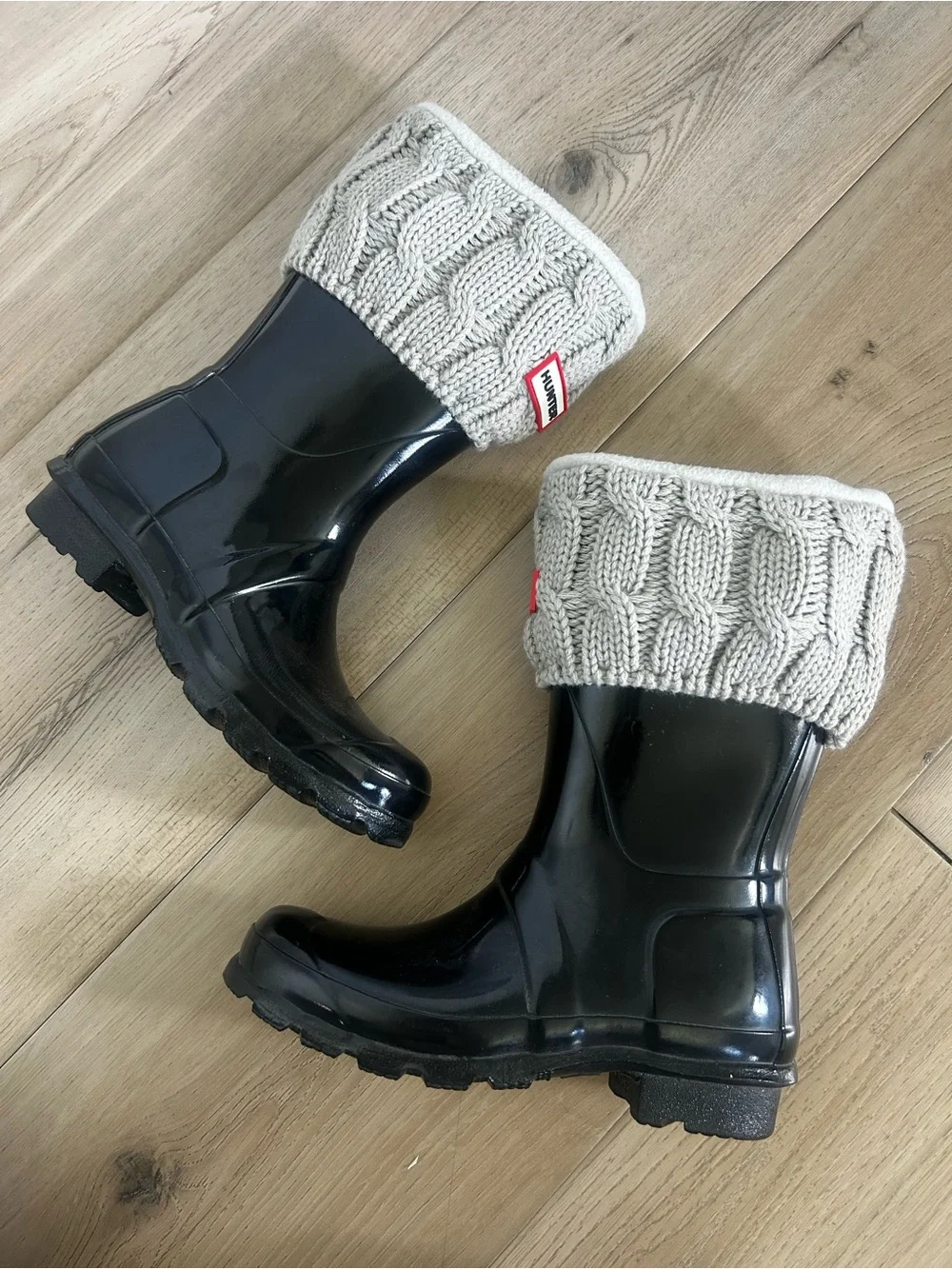 Hunter Boots Original Short Gloss Rainboots Black Size 5